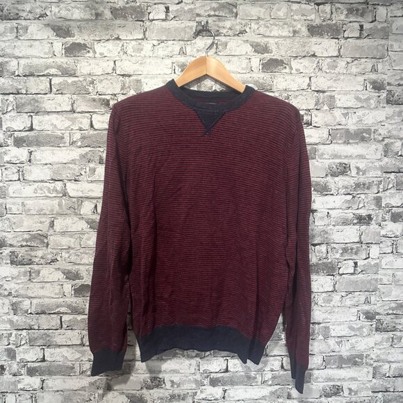 EUC J.Crew Men's Cotton Terry Striped Sweater Size Medium - Picture 2 of 10